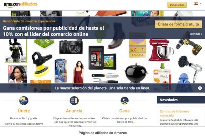 página de afiliados de Amazon