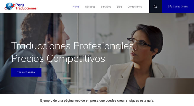 ejemplo de una página web de empresa